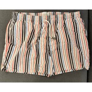 Solid & Striped Men’s Size XXL White Multicolor Striped Print Swim Trunks